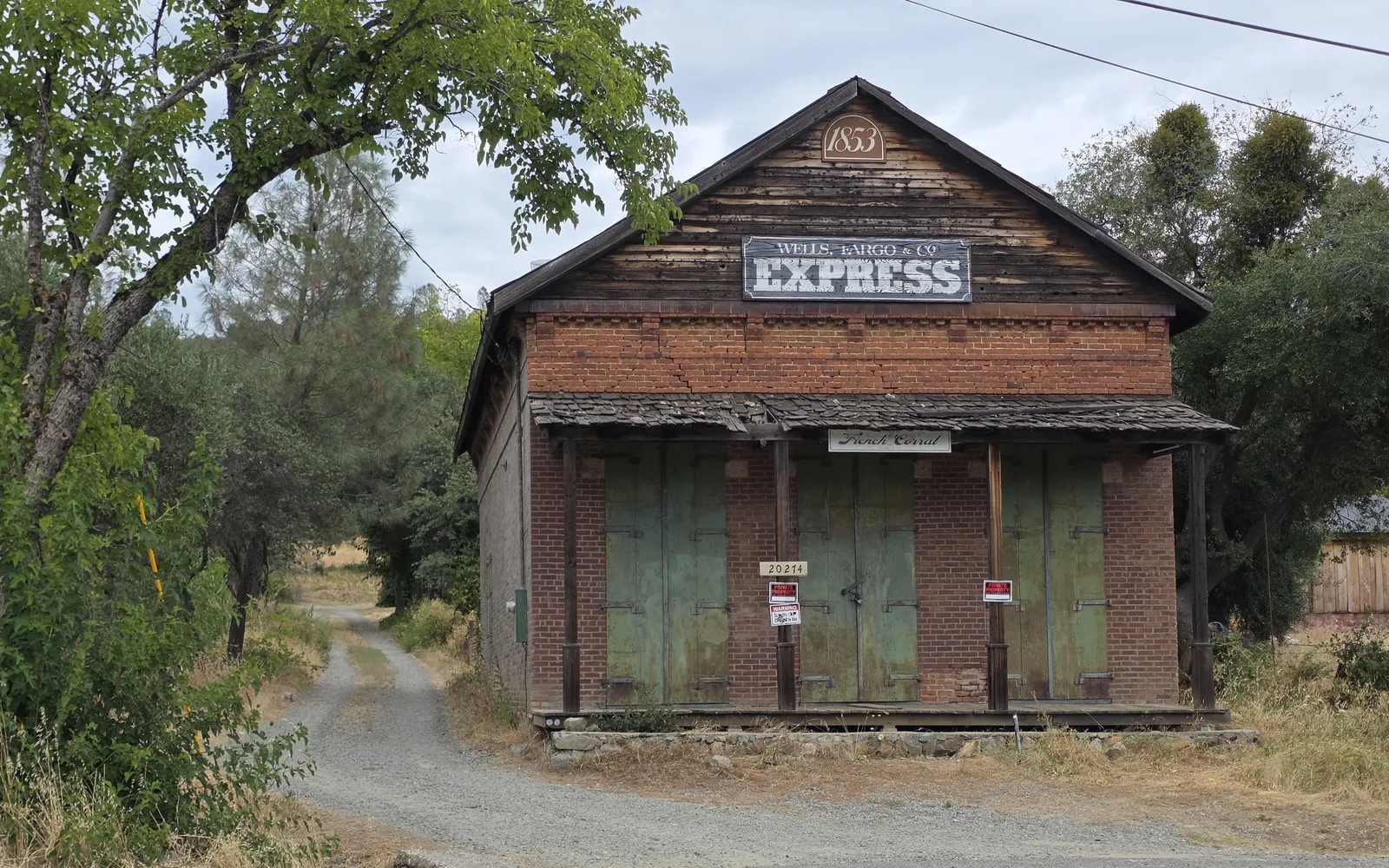 Historic Wells Fargo Express office building showing early California commercial architecture